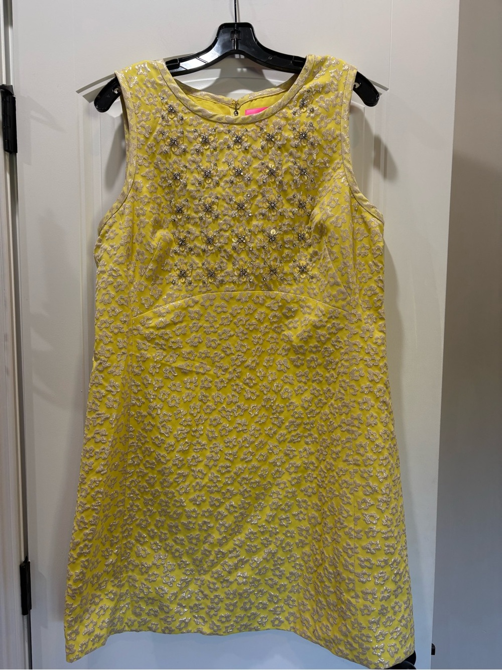 NWT Lilly Pulitzer Karsyn Jacquard Shift finch yellow bitsy blossom brocade